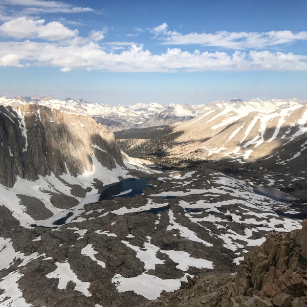 The high Sierra, looking West from Mount Whitney