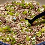 creole rice with ground beef aka dirty rice