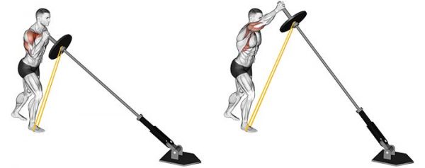 landmine press with resistance band