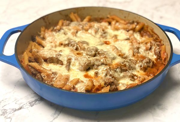 Italian pasta bake with high protein