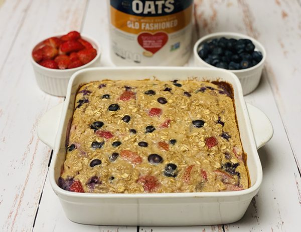 Double Berry High Protein Bake Oatmeal