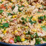 cheesy Mexican rice and chicken casserole recipe