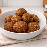 pumpkin spice protein b balls in a bowl