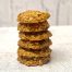 big stack of pumpkin protein cookies