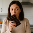 woman with chocolate cravings