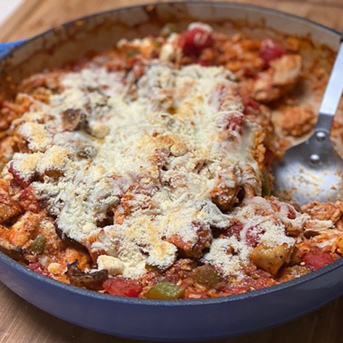Cheesy Italian rice casserole