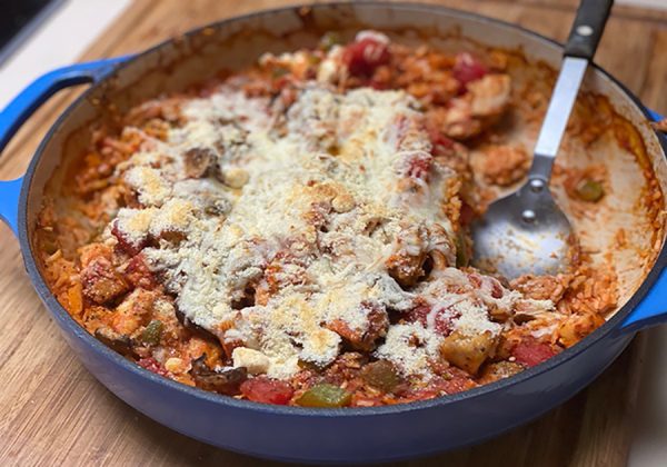 Cheesy Italian rice casserole