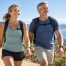 Middle aged couple walking - fit and aging well